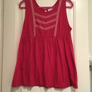 Adorable hot pink babydoll maternity tank top